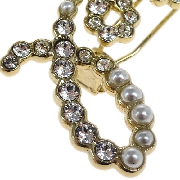 Chanel Hair Clip Barrette Gold Artificial Pearl - Picture 8 of 8